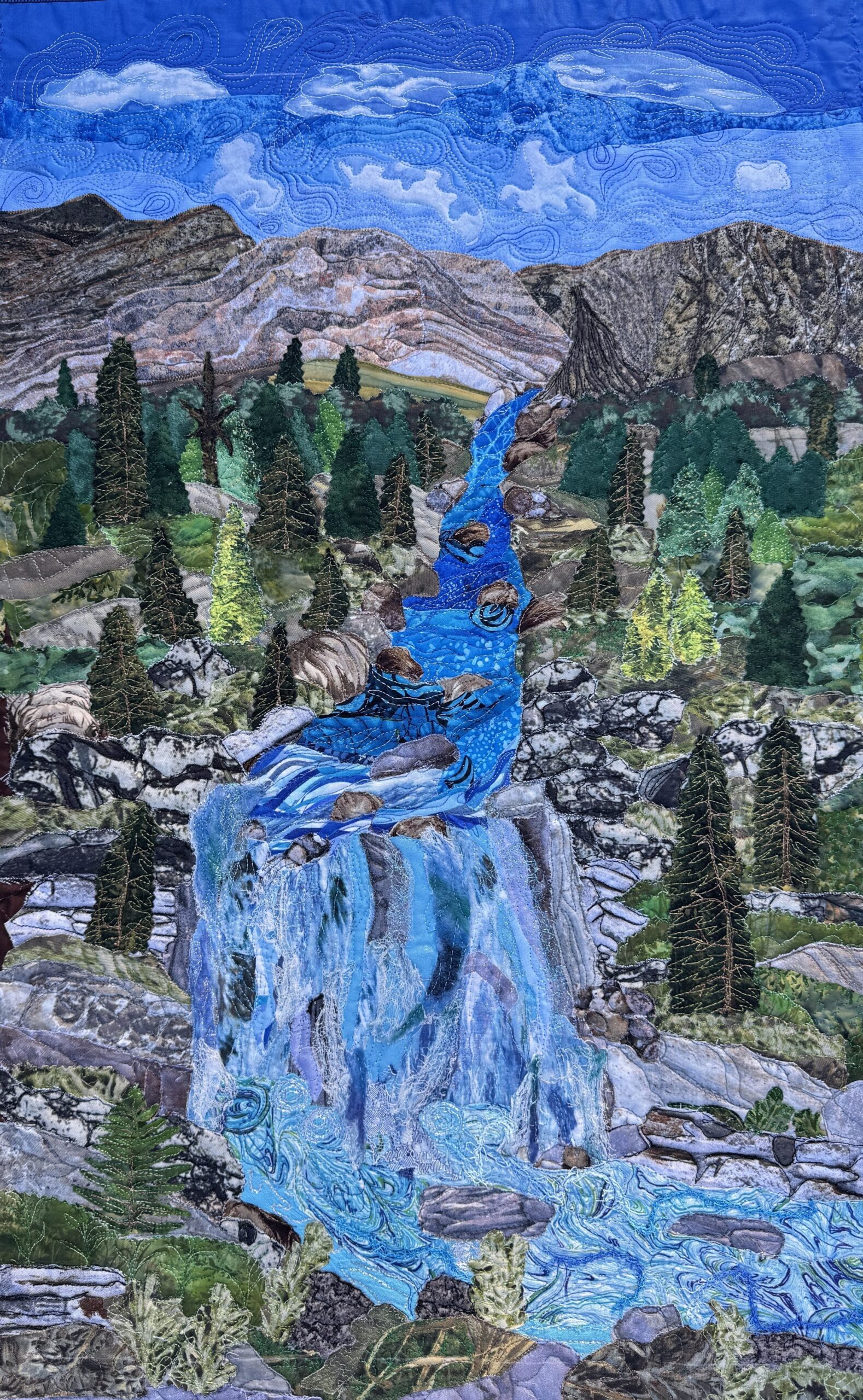 Fabric art on canvas